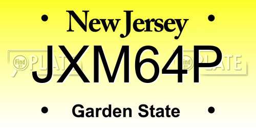 JXM64P New Jersey License Plate