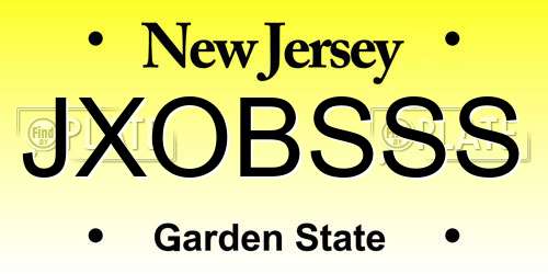 JXOBSSS New Jersey License Plate