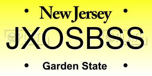 JXOSBSS New Jersey License Plate