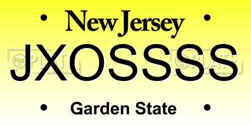 JXOSSSS New Jersey License Plate