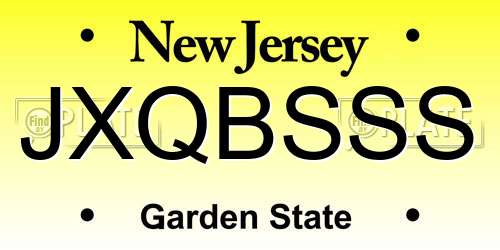 JXQBSSS New Jersey License Plate