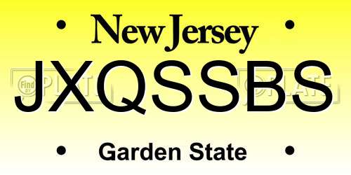 JXQSSBS New Jersey License Plate