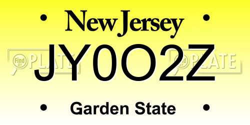 JY0O2Z New Jersey License Plate