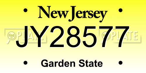 JY28577 New Jersey License Plate