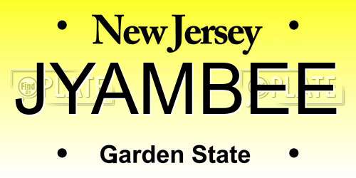 JYAMBEE New Jersey License Plate