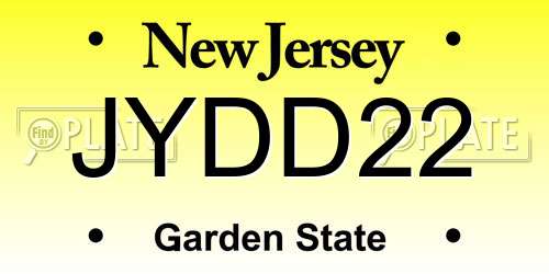 JYDD22 New Jersey License Plate