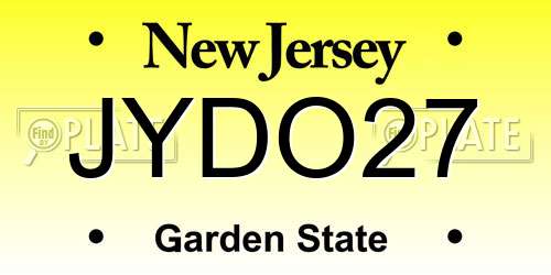 JYDO27 New Jersey License Plate
