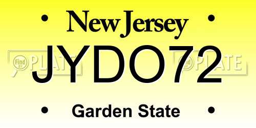 JYDO72 New Jersey License Plate