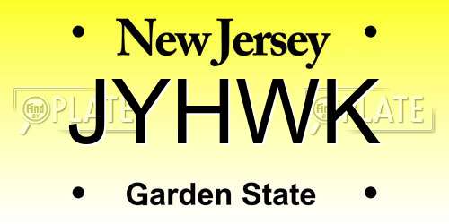 JYHWK New Jersey License Plate