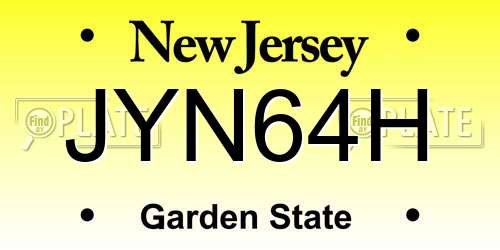 JYN64H New Jersey License Plate