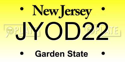 JYOD22 New Jersey License Plate