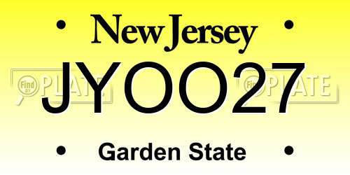 JYOO27 New Jersey License Plate