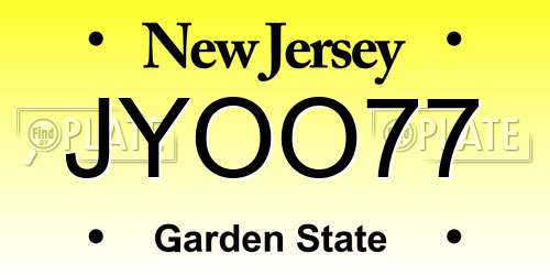 JYOO77 New Jersey License Plate