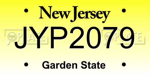 JYP2079 New Jersey License Plate