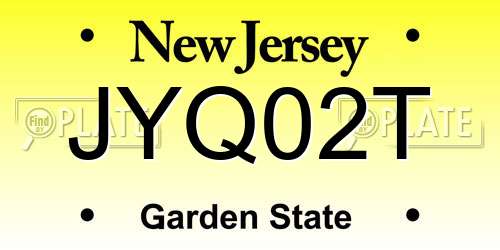 JYQ02T New Jersey License Plate