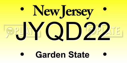 JYQD22 New Jersey License Plate