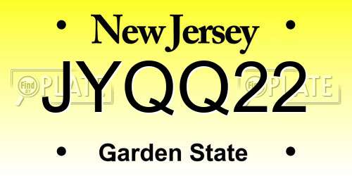 JYQQ22 New Jersey License Plate