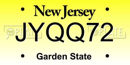 JYQQ72 New Jersey License Plate