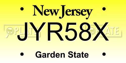 JYR58X New Jersey License Plate