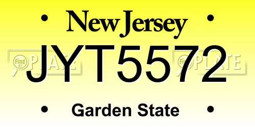 JYT5572 New Jersey License Plate