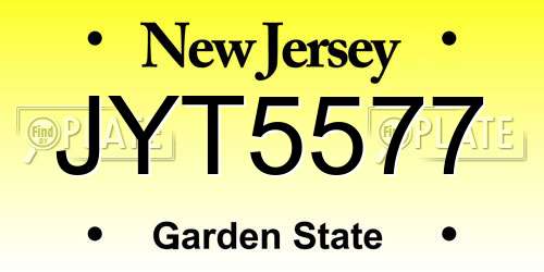 JYT5577 New Jersey License Plate