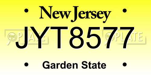 JYT8577 New Jersey License Plate