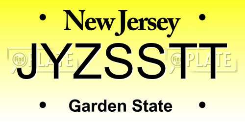 JYZSSTT New Jersey License Plate