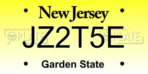JZ2T5E New Jersey License Plate