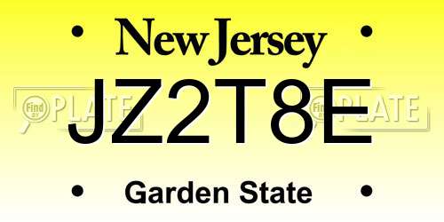 JZ2T8E New Jersey License Plate