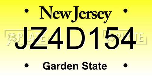 JZ4D154 New Jersey License Plate