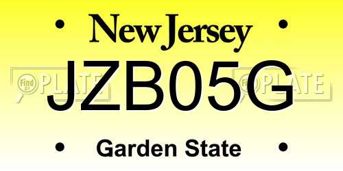 JZB05G New Jersey License Plate