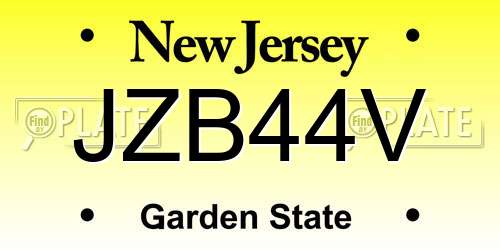 JZB44V New Jersey License Plate
