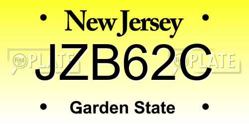 JZB62C New Jersey License Plate