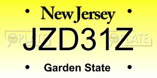 JZD31Z New Jersey License Plate