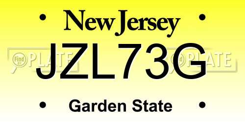 JZL73G New Jersey License Plate