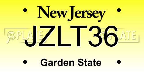 JZLT36 New Jersey License Plate