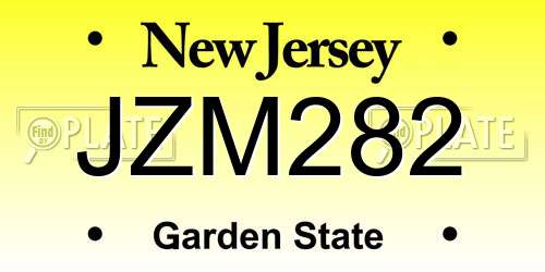 JZM282 New Jersey License Plate