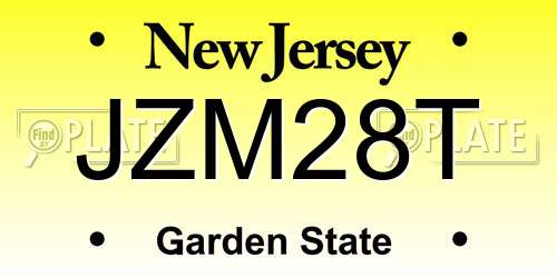 JZM28T New Jersey License Plate