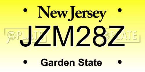 JZM28Z New Jersey License Plate