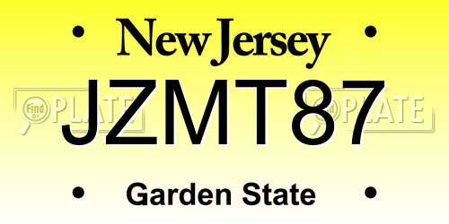 JZMT87 New Jersey License Plate