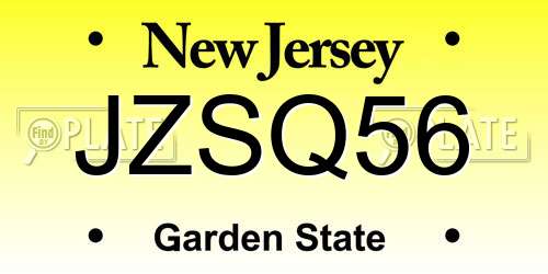 JZSQ56 New Jersey License Plate