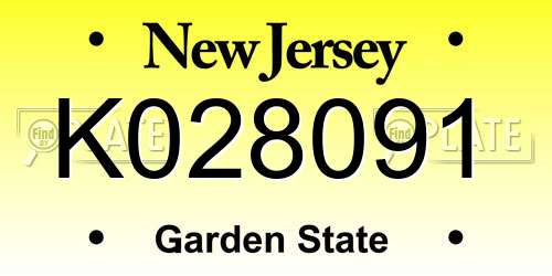 K028091 New Jersey License Plate
