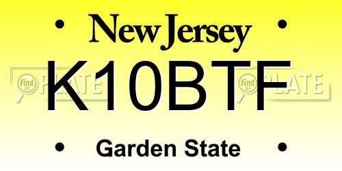 K10BTF New Jersey License Plate