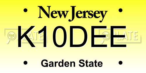 K10DEE New Jersey License Plate