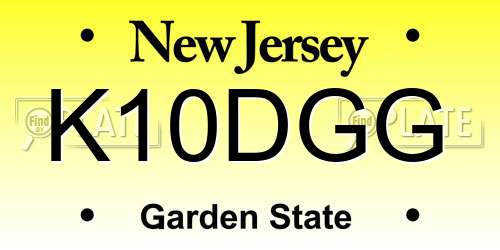 K10DGG New Jersey License Plate