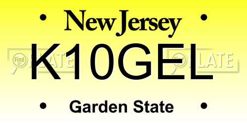 K10GEL New Jersey License Plate