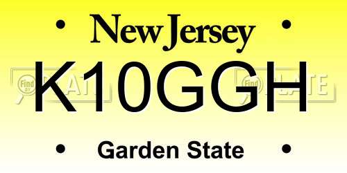 K10GGH New Jersey License Plate
