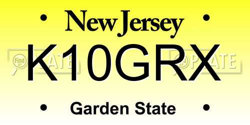 K10GRX New Jersey License Plate