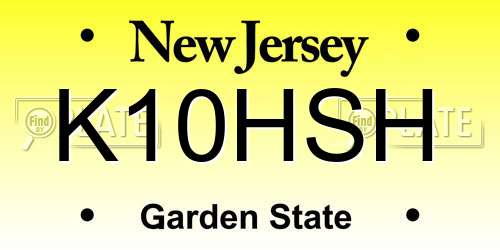K10HSH New Jersey License Plate