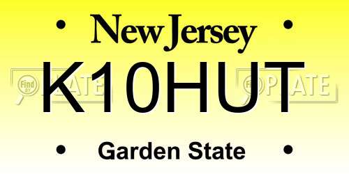 K10HUT New Jersey License Plate